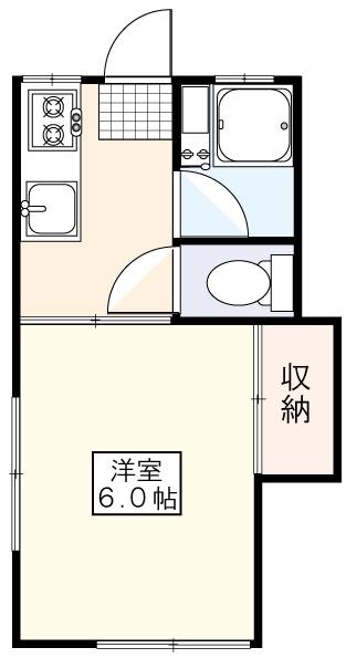 ハイムT(1K/1階)の間取り写真