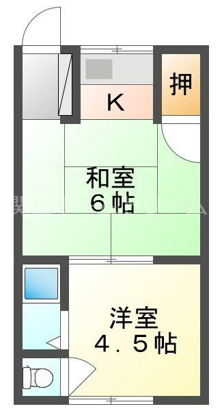 美保マンション(2K/3階)の間取り写真