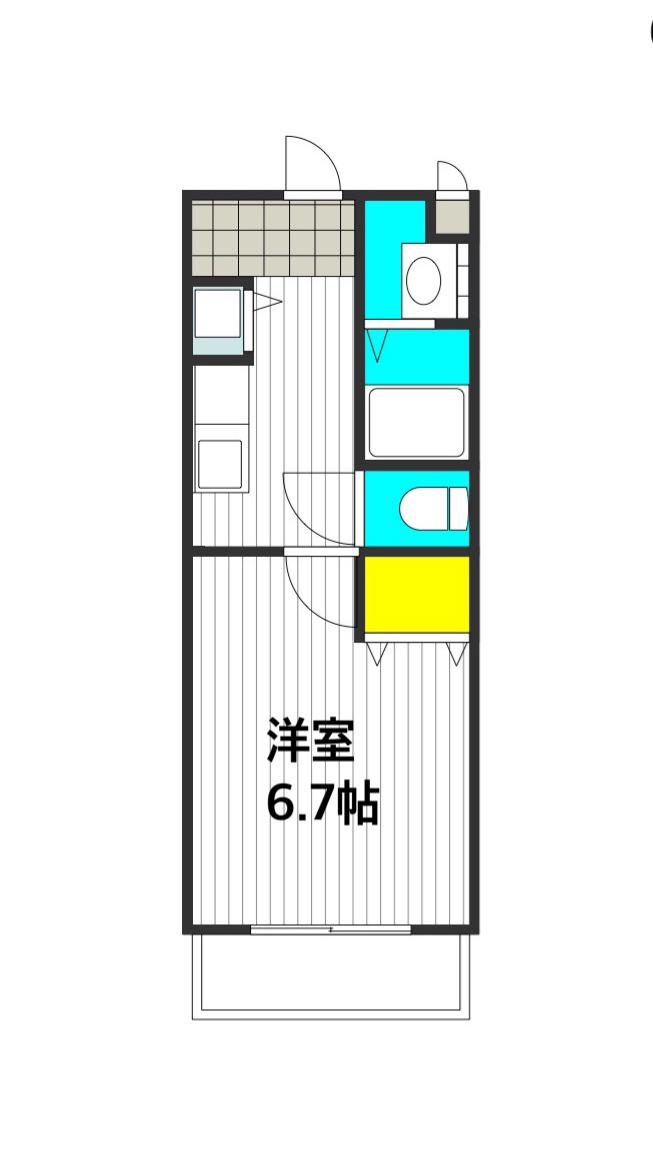 アンソレイユ(1K/3階)の間取り写真