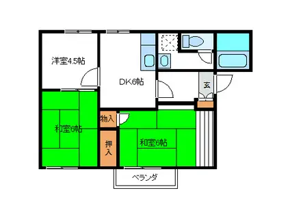 フレグランス八山田 BI(3DK/2階)の間取り写真