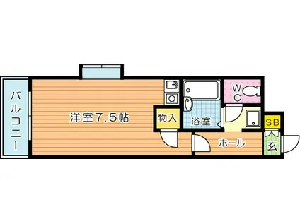 オリエンタル折尾(ワンルーム/11階)の間取り写真