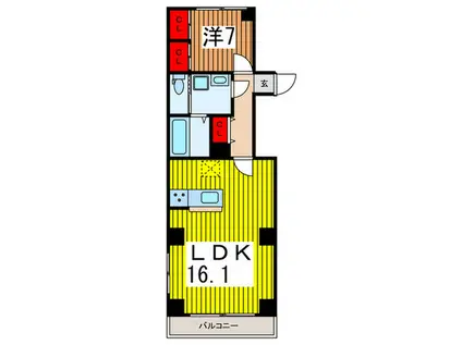 グランステージ浦和常盤(1LDK/2階)の間取り写真