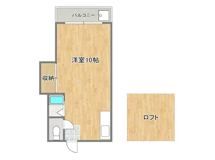 シティベールIDAI(ワンルーム/2階)の間取り写真