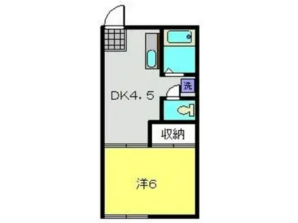 パームテラス(1DK/1階)の間取り写真