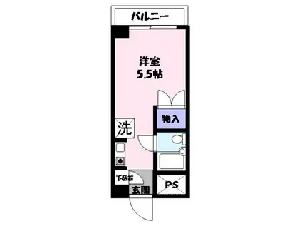 カルムフジミ(ワンルーム/7階)の間取り写真