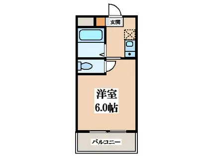 シンプルライフ(1K/2階)の間取り写真