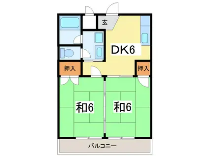 シャルム文京(2DK/3階)の間取り写真