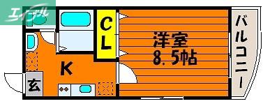 第5北村ビル(1K/2階)の間取り写真