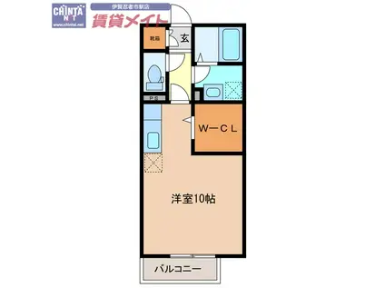 パストラル ドミール(ワンルーム/1階)の間取り写真