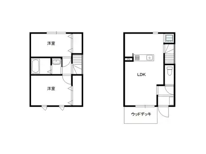 REMALE乙津港町II(2LDK/2階)の間取り写真