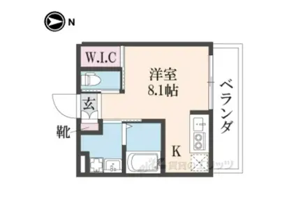 Pスマイルカーサバラ公園(ワンルーム/3階)の間取り写真