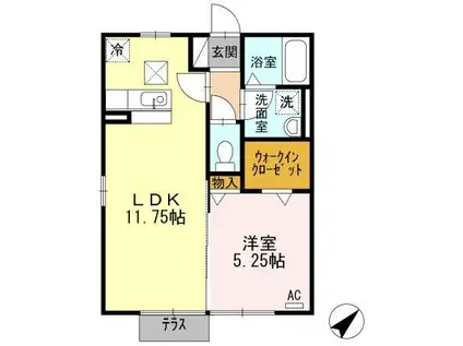 リシェスジュンA(1LDK/1階)の間取り写真