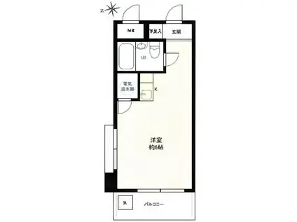 プリリアン・メゾン・オノ(ワンルーム/1階)の間取り写真