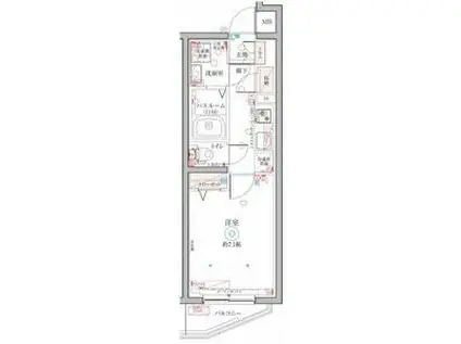 クレヴィスタ大塚(1K/1階)の間取り写真