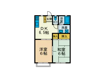 ドエル並木(2DK/2階)の間取り写真