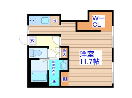 コーポ華(ワンルーム/1階)の間取り写真