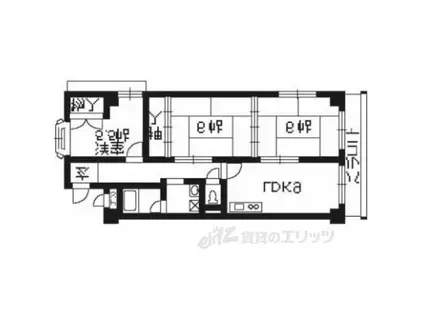 シャトー嵐望(3LDK/2階)の間取り写真
