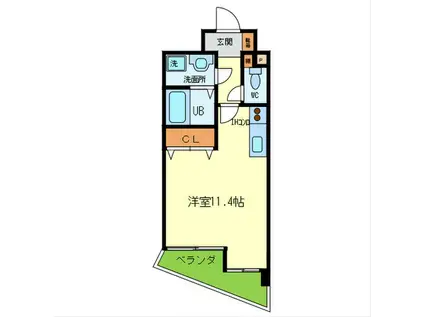 シオン中山(ワンルーム/3階)の間取り写真