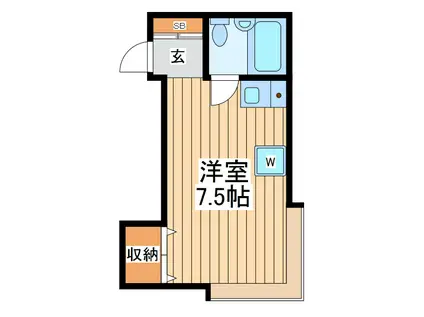 ソシエール(ワンルーム/1階)の間取り写真