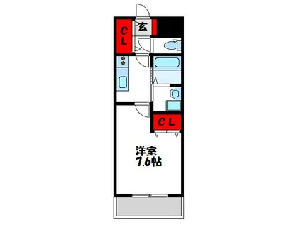 グランピア朝野(1K/2階)の間取り写真