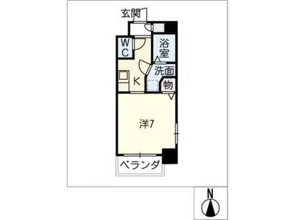 MELLON(1K/6階)の間取り写真