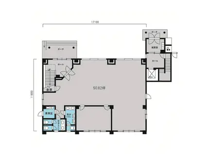 メゾン・ド・ユートピア3番館1Fテナント(ワンルーム/1階)の間取り写真