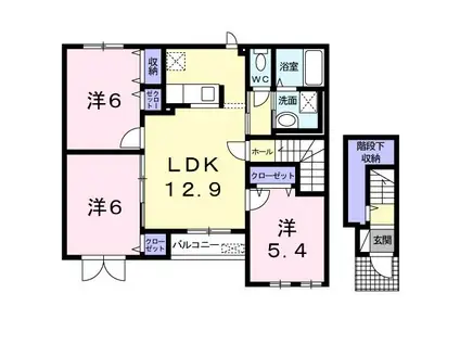 JR宗谷本線 名寄駅 バス乗車時間:7分 最寄りバス停で下車 徒歩1分 2階建 築16年(3LDK/2階)の間取り写真