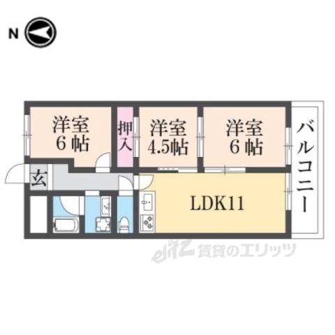 ライゼックス長浜1(3LDK/2階)の間取り写真