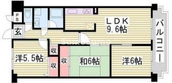 プリオーレ神戸山ノ手(3LDK/1階)の間取り写真