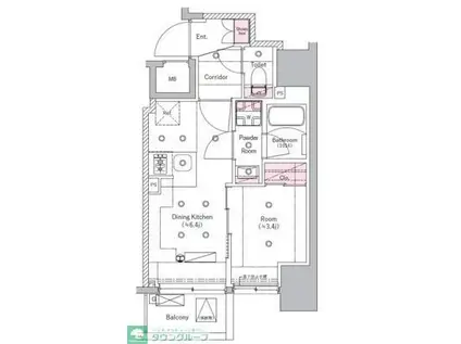 SYFORME ITABASHI III(1DK/4階)の間取り写真