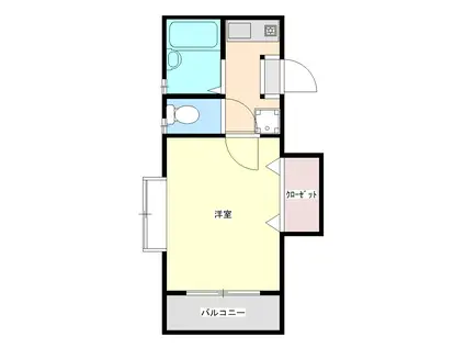 わかば5(1K/3階)の間取り写真