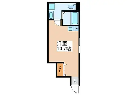 グランツ羽根木(ワンルーム/1階)の間取り写真