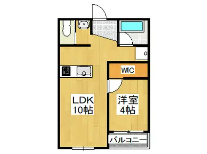 ガーデンテラス立願寺(1LDK/2階)の間取り写真