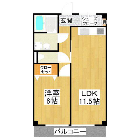 レジデンスサカタ(1SLDK/3階)の間取り写真
