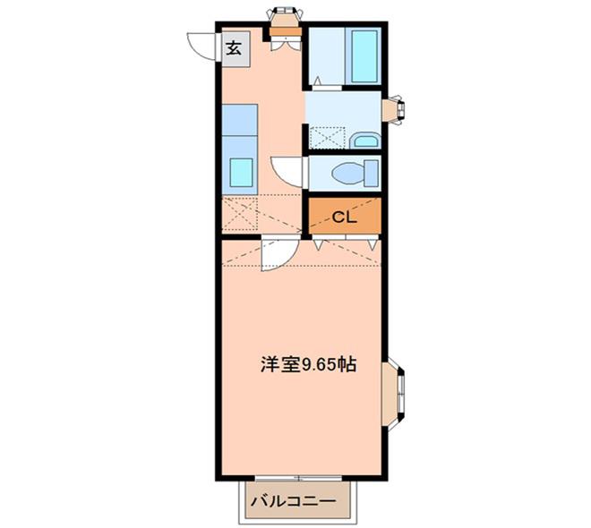 イーストキャッスル(1K/1階)の間取り写真