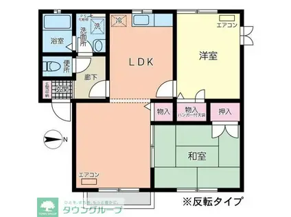 アーバンイースト(2LDK/2階)の間取り写真