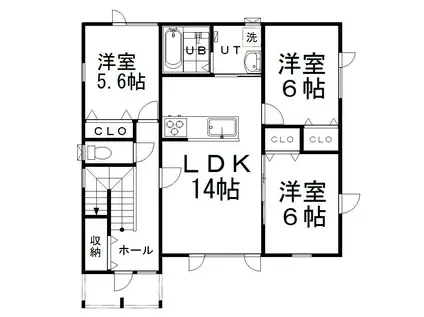 東陽テラスハウス(3LDK/2階)の間取り写真