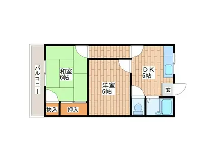 メゾン寿(2DK/2階)の間取り写真