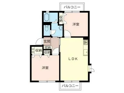 エムズハウス II(2LDK/2階)の間取り写真