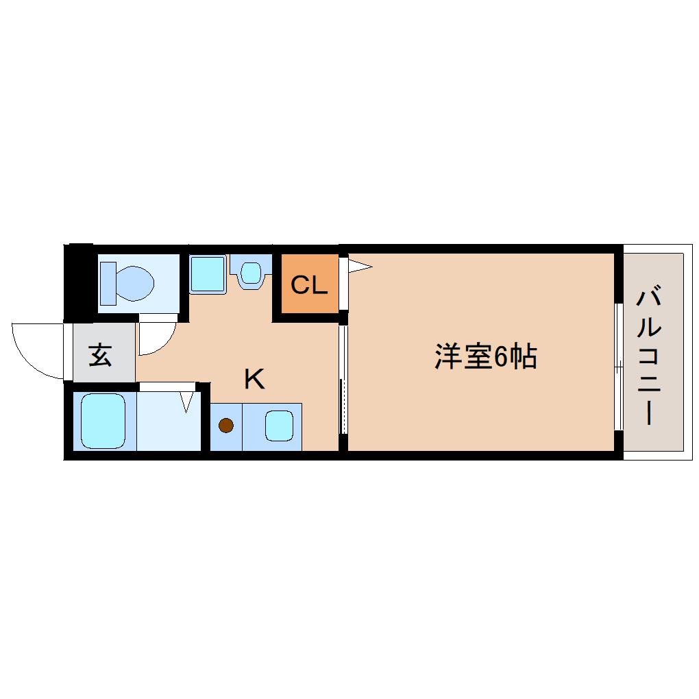 カサグランデ(1K/2階)の間取り写真