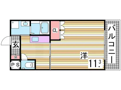 アルマトゥーラ(1K/2階)の間取り写真
