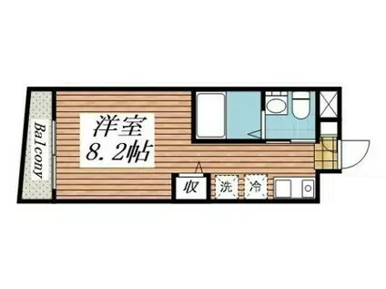 FIORI奥沢(1K/2階)の間取り写真