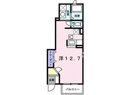 サンライズK II(ワンルーム/1階)の間取り写真