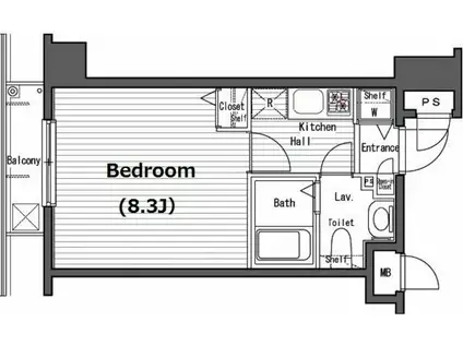 ガラ・シティ横浜西口(1K/8階)の間取り写真