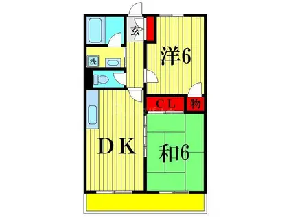 ミキレジデンス(2DK/2階)の間取り写真