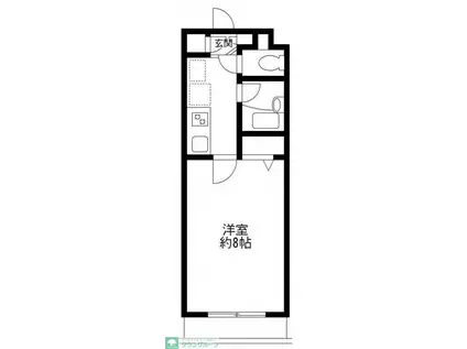 ドゥ・ベルジュール(1K/4階)の間取り写真