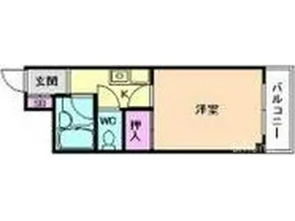 ファーストレジデンス岸部(1K/4階)の間取り写真