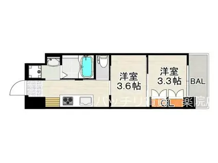 NO.122 ETERNITY NISSEKI STREET(2K/3階)の間取り写真