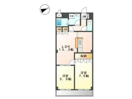 SAKURA(2LDK/2階)の間取り写真