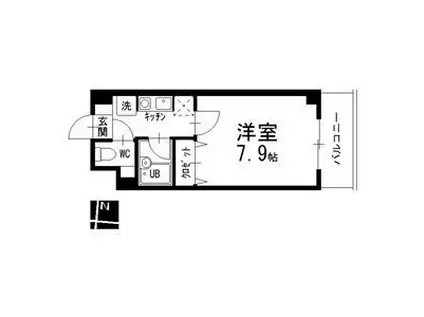 クレストステージ瑞穂(1K/4階)の間取り写真